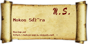 Mokos Sára névjegykártya