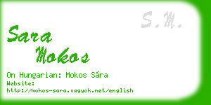 sara mokos business card